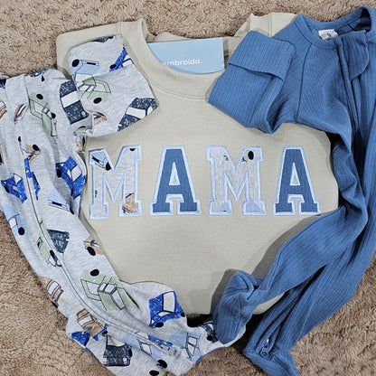 MAMA Memory Sweater made from babies clothing embroidered