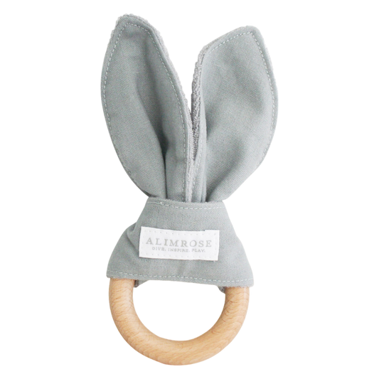 Alimrose grey Bunny Ear Teether baby