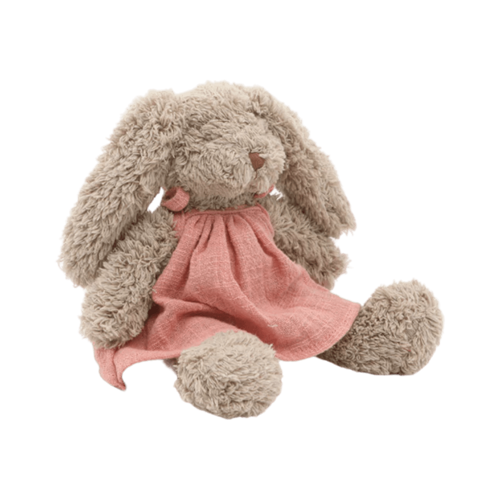 Nana Huchy Baby Girl Honey Bunny with a Dusty Pink Dress personalise with an embroidered name