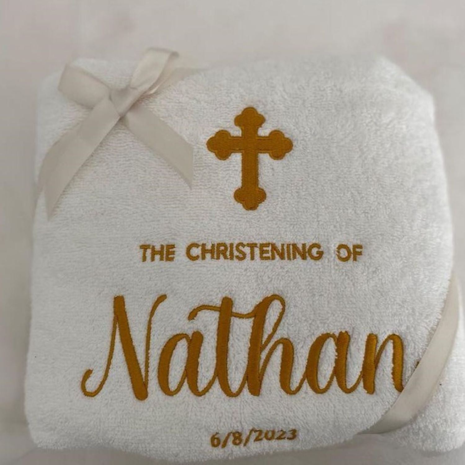 Baptism towel best sale for baby boy