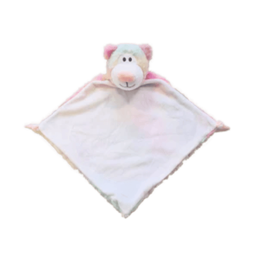 newborn and baby pastel bear comforter personalise child name with embroidery