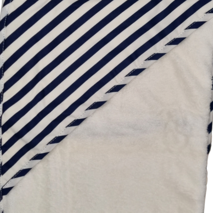 Navy Blue Stripe Personalised ES Kids Hooded Bath Towels