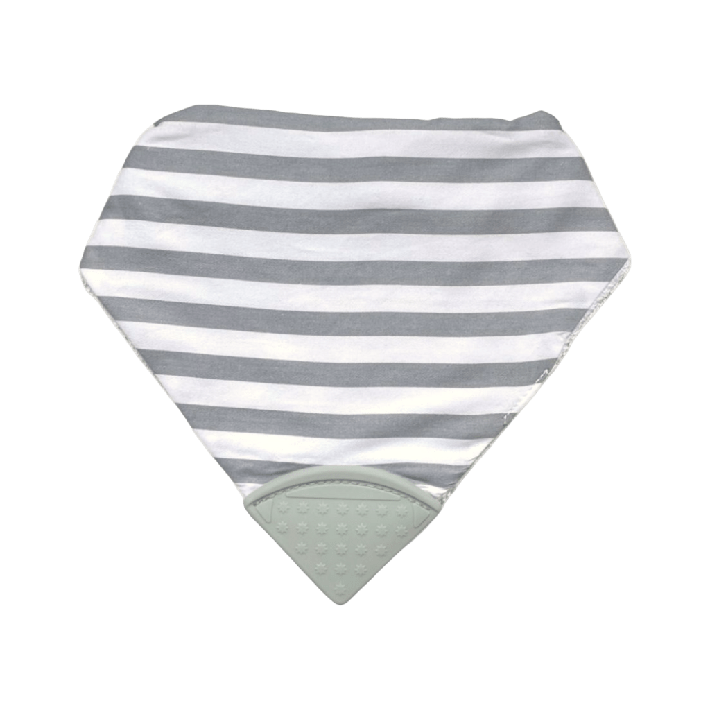 Grey strip dribble baby bib personalise name with embroidery