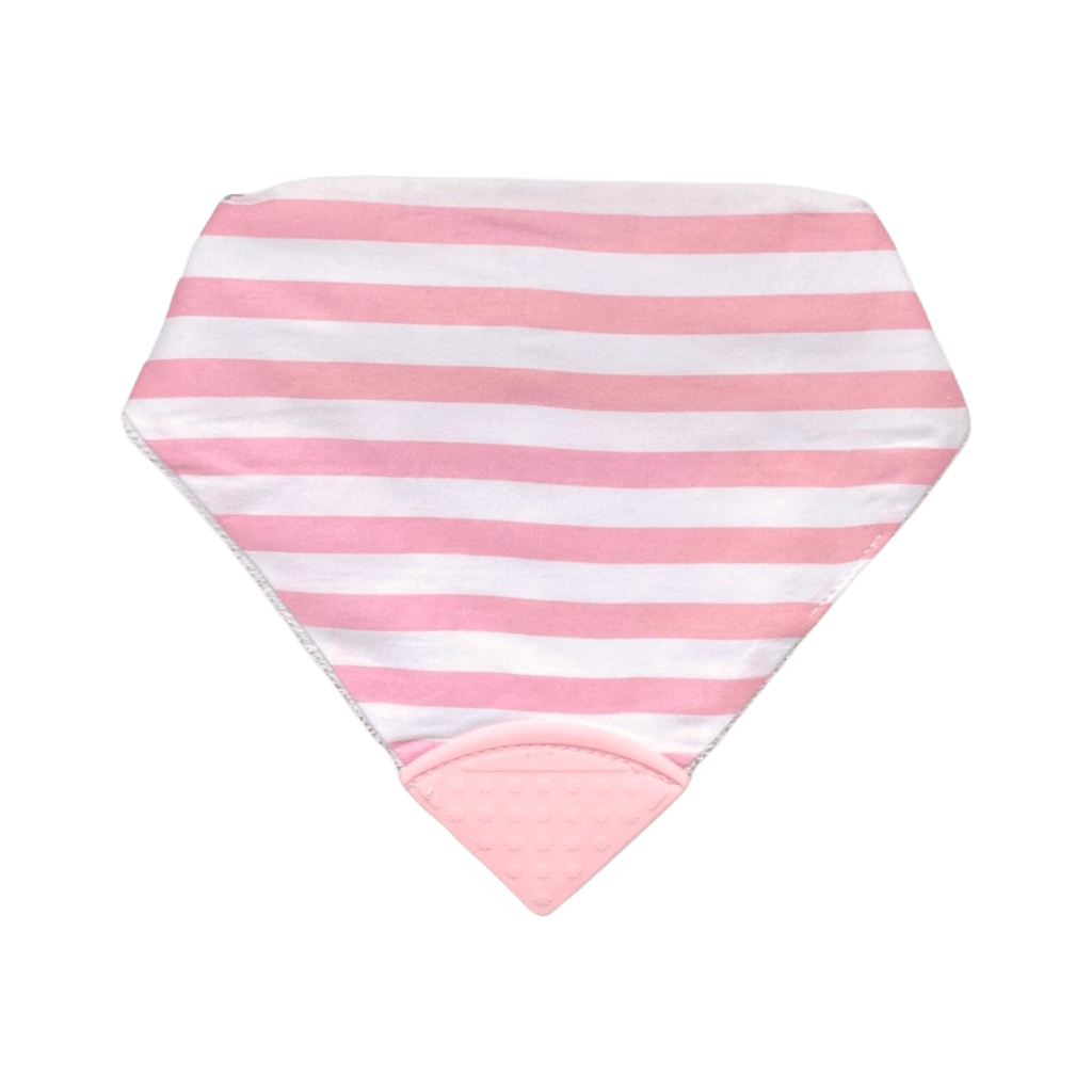 Pink Stripe ES Kids Dribble Bib personalise baby name with embroidery
