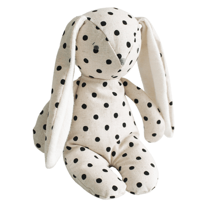 Black spotty Personalised Alimrose Floppy Bunny personalise baby name with embroidery