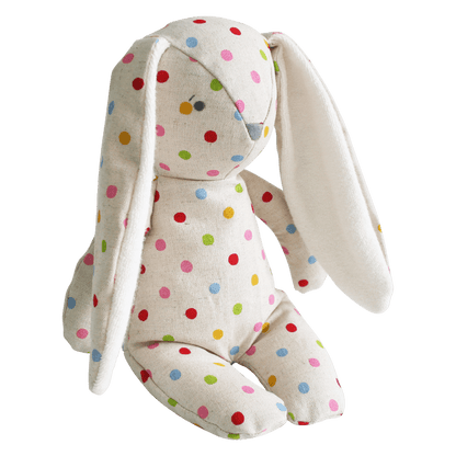 Confetti Spotty Personalised Alimrose Floppy Bunny personalise baby name with embroidery