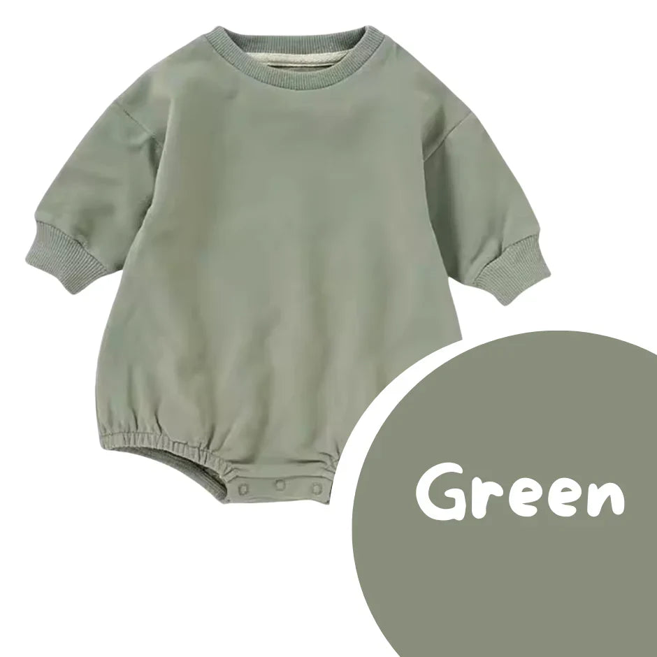 Khaki Green Romper that can be personalised with baby or child name embroidery