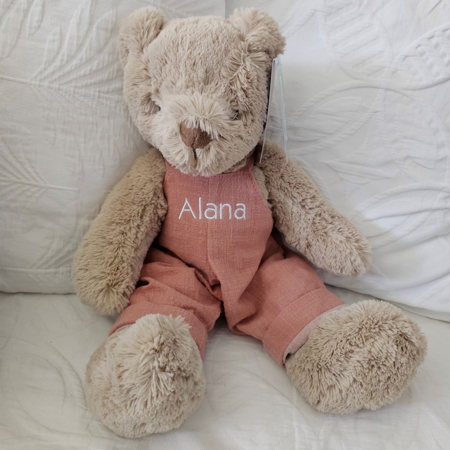 Dusty Pink Honey Bear Personalised Name