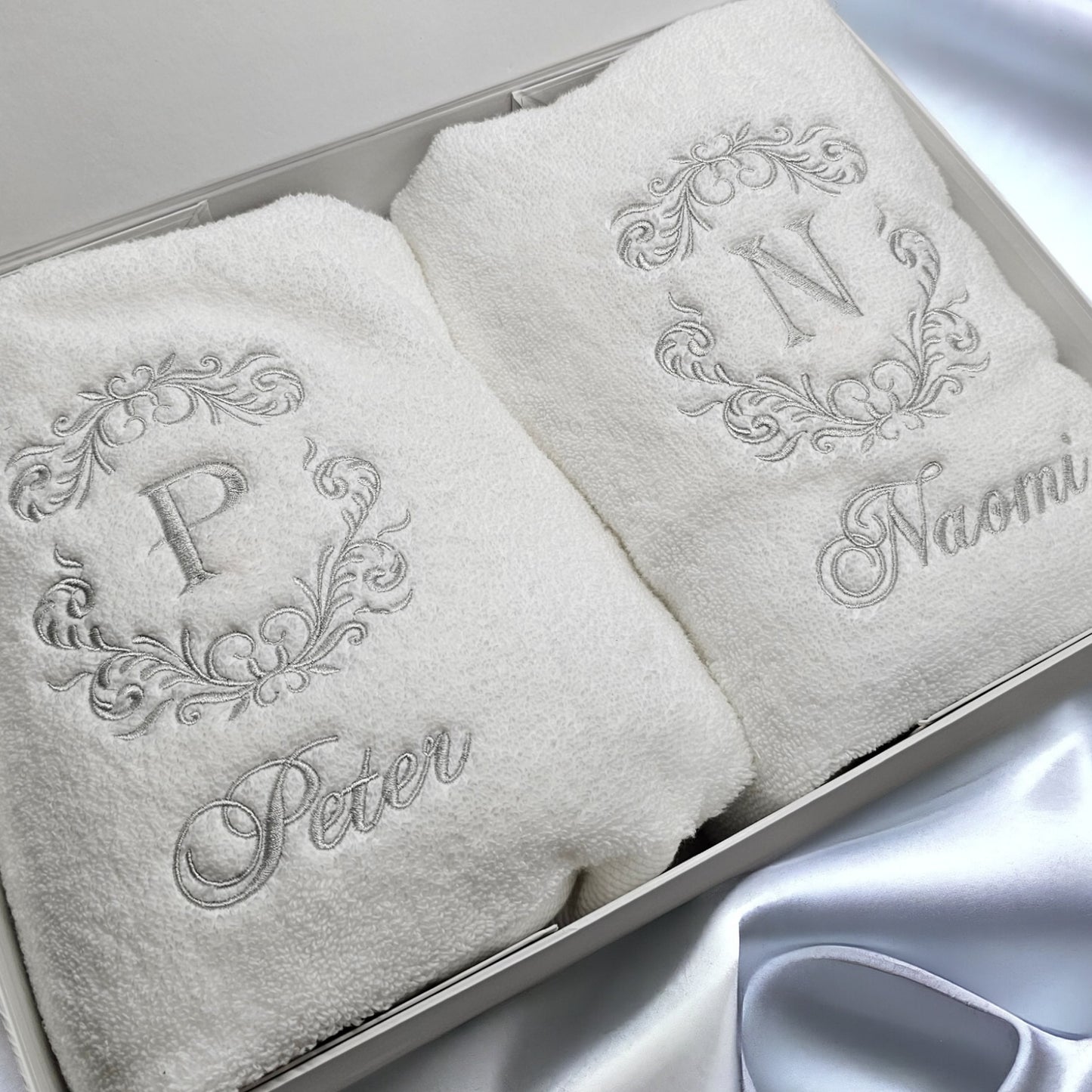 Wedding Towel Set Personalised with embroidery bath towels