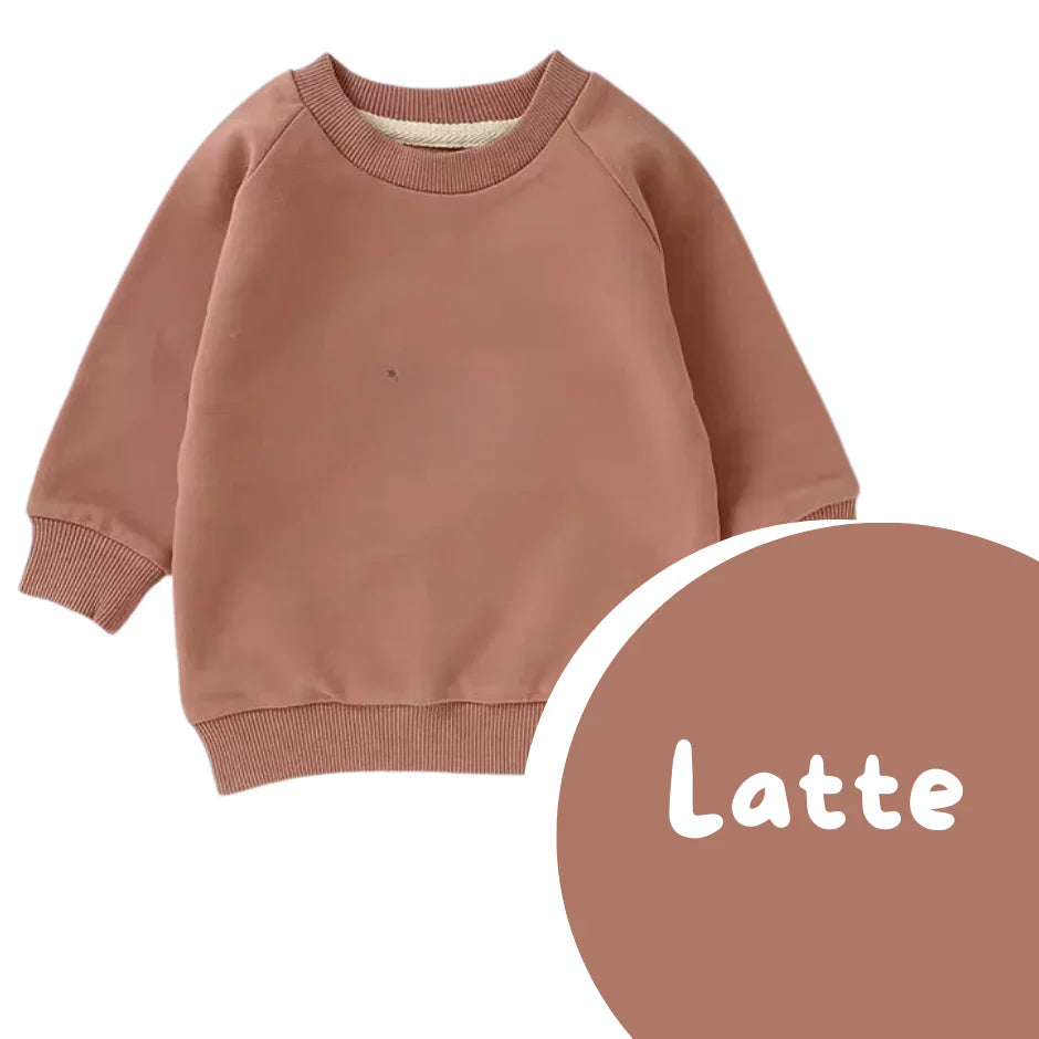 latte brown baby and toddler crewneck jumper