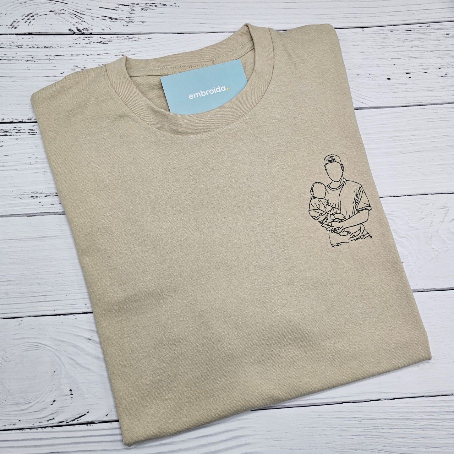 Custom Line Drawing Embroidered T-Shirts