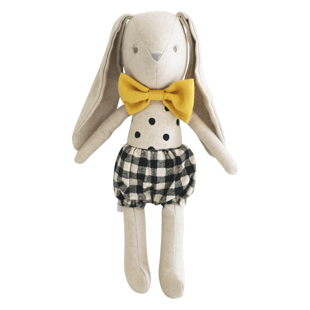 Alimrose mini baby boy black check bunny