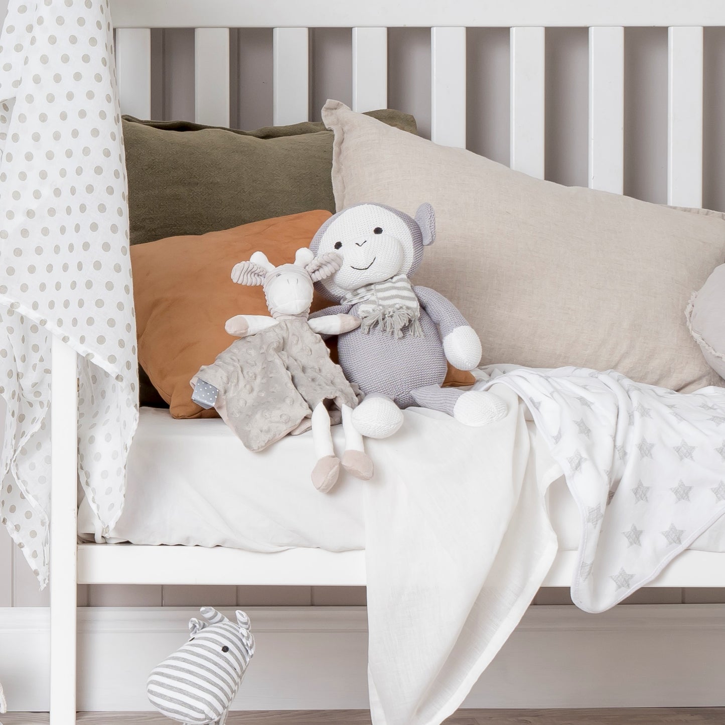 Minky Grey Giraffe Personalised Baby Comforter