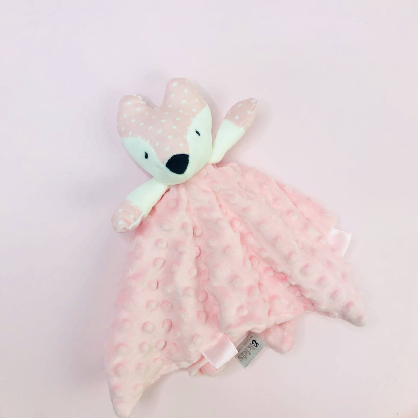 Mink Pink Rattle Fox Baby Comforter personalise baby name with embroidery