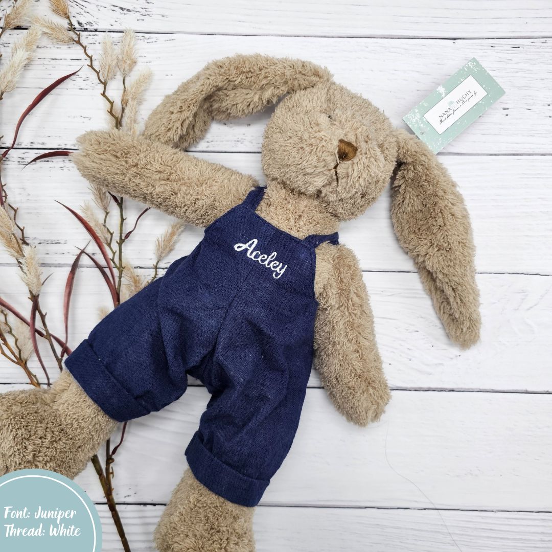 Navy Blue honey easter bunny personalised with name embroidery