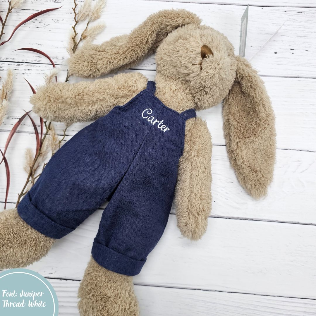 Navy Blue honey easter bunny personalised with name embroidery