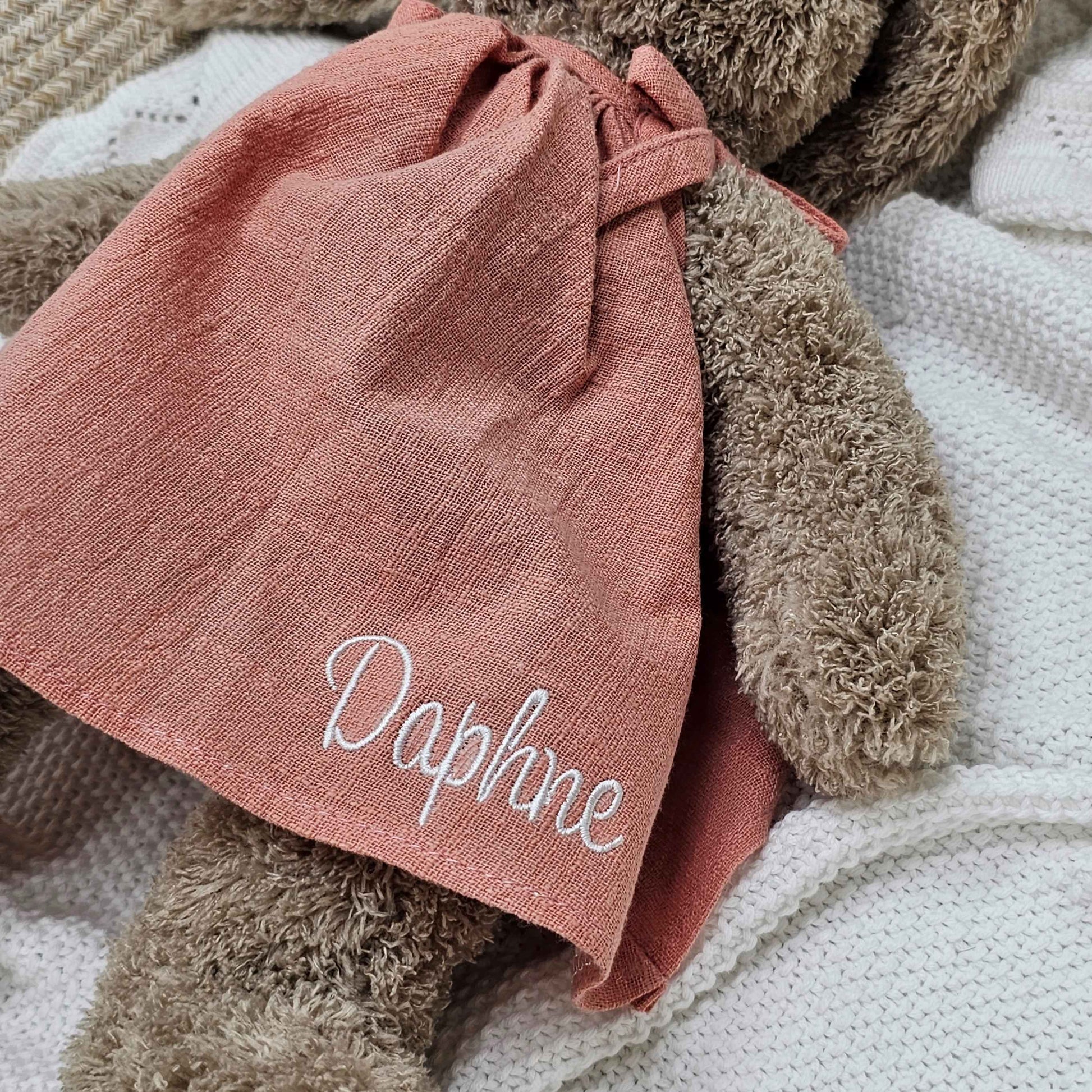mrs honey bunny duty pink personalised baby name with embroidery