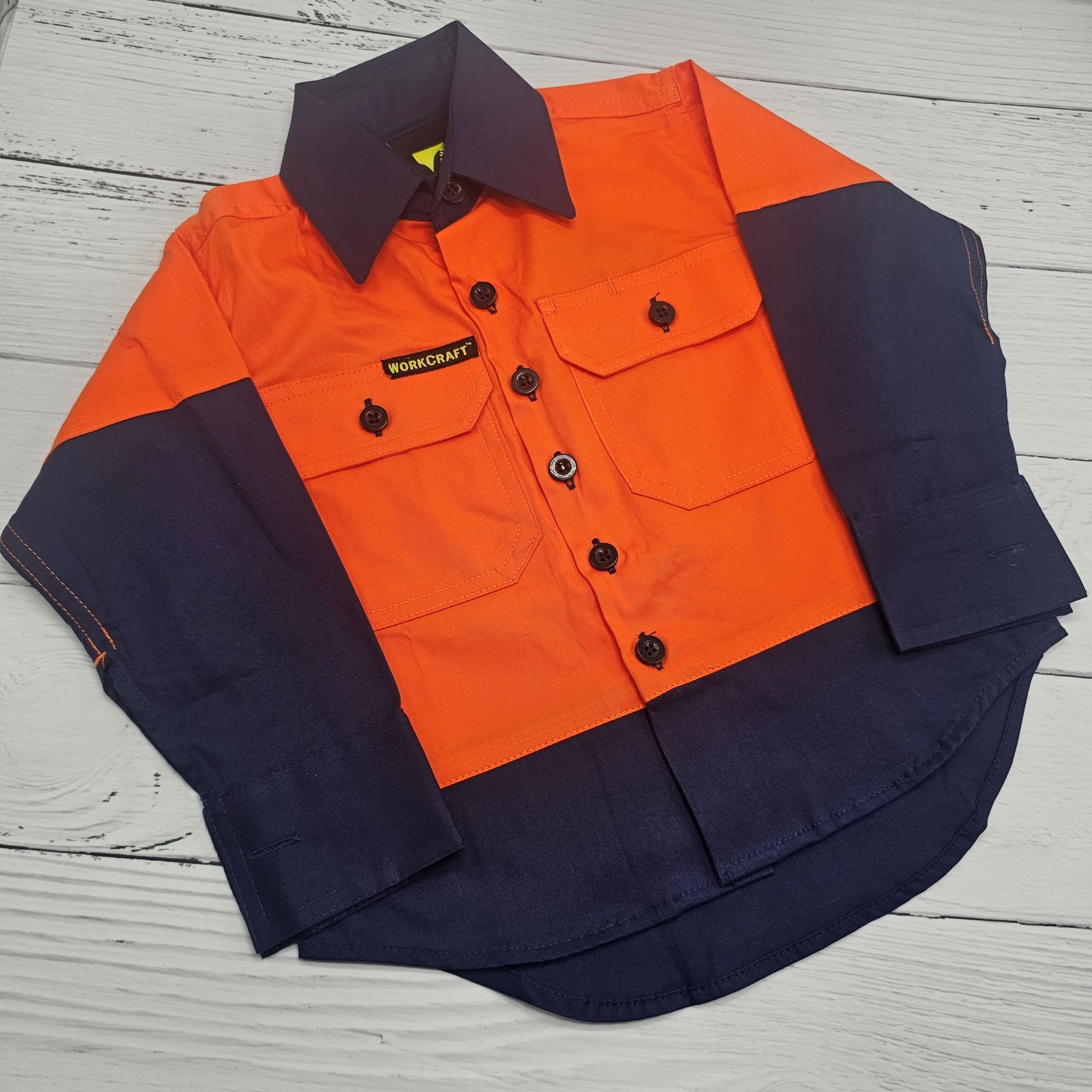 Orange Navy Hi Vis Personalised with Embroidery