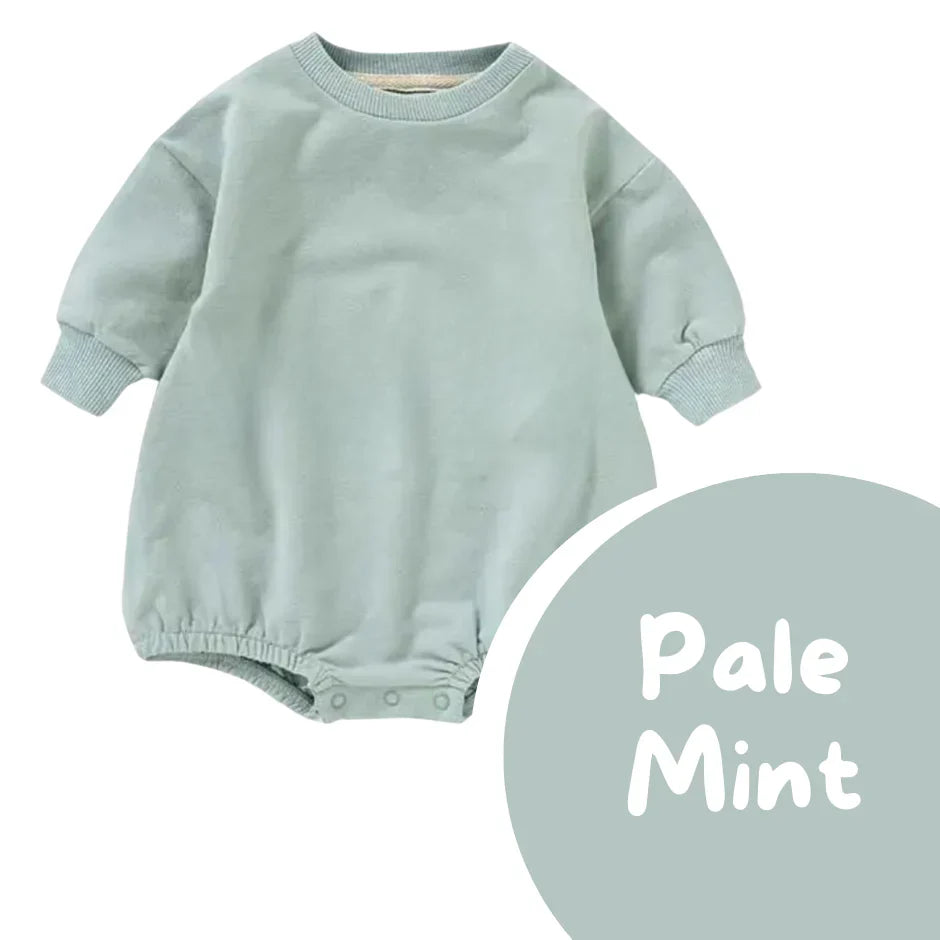 Pale Mint Romper that can be personalised with baby or child name embroidery