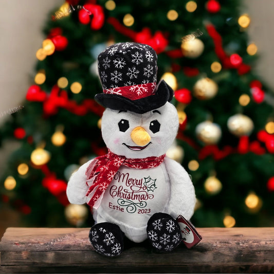 snowman teddy 1st christmas embroidered with child or baby name
