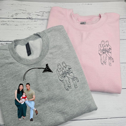 Custom Line Drawing Embroidered Sweatshirts