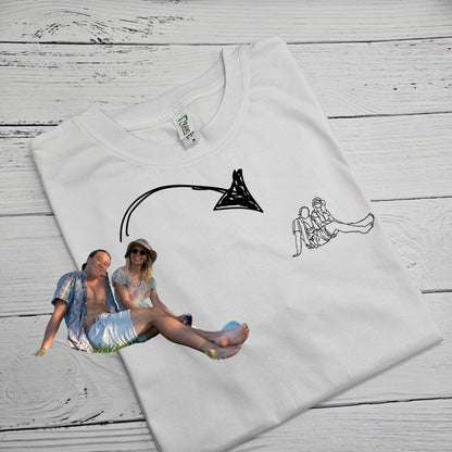 Custom Line Drawing Embroidered T-Shirts